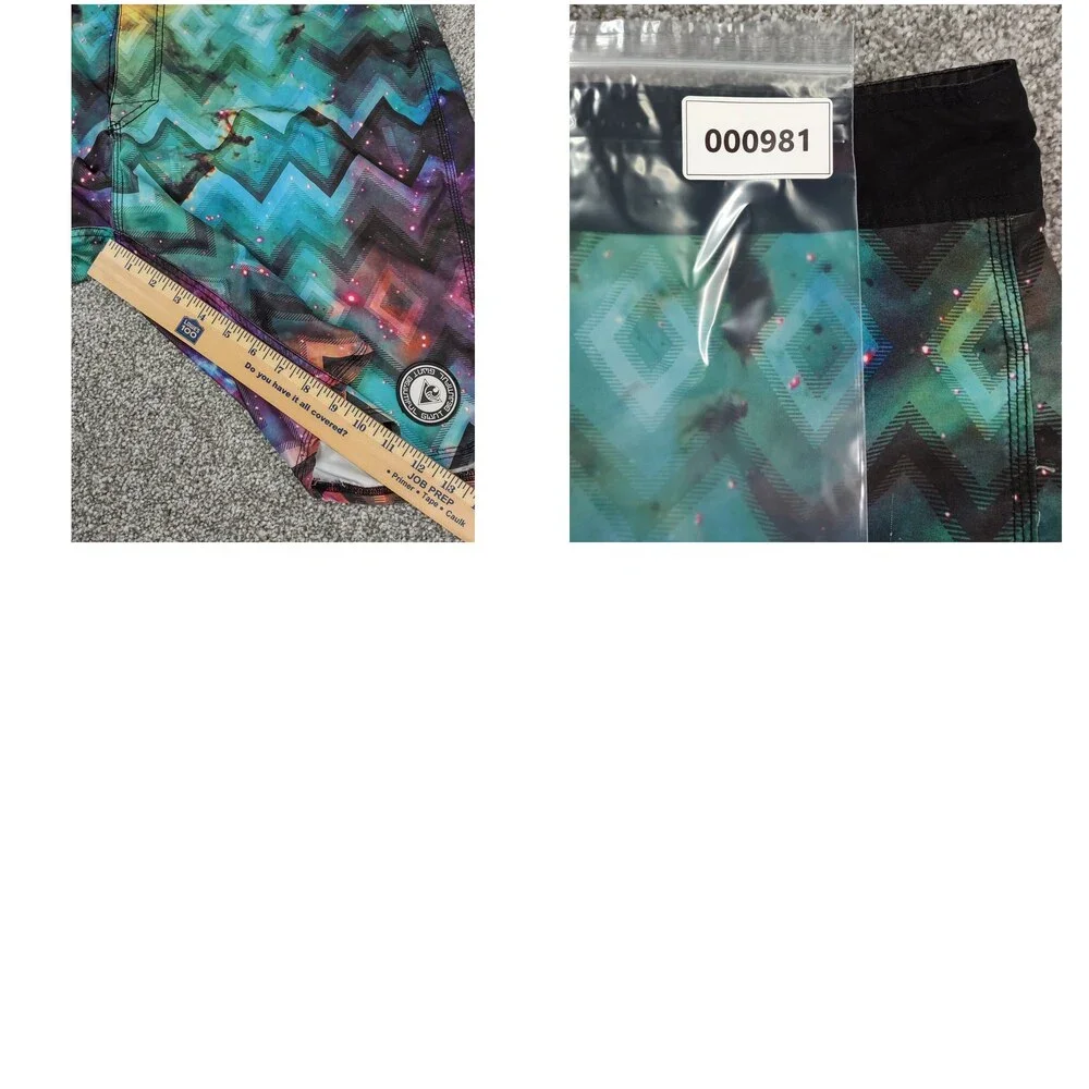 Beautiful Giant Boardshorts Men 38 Galaxy Diamond Tie Dye Hybrid Swim Trunks
